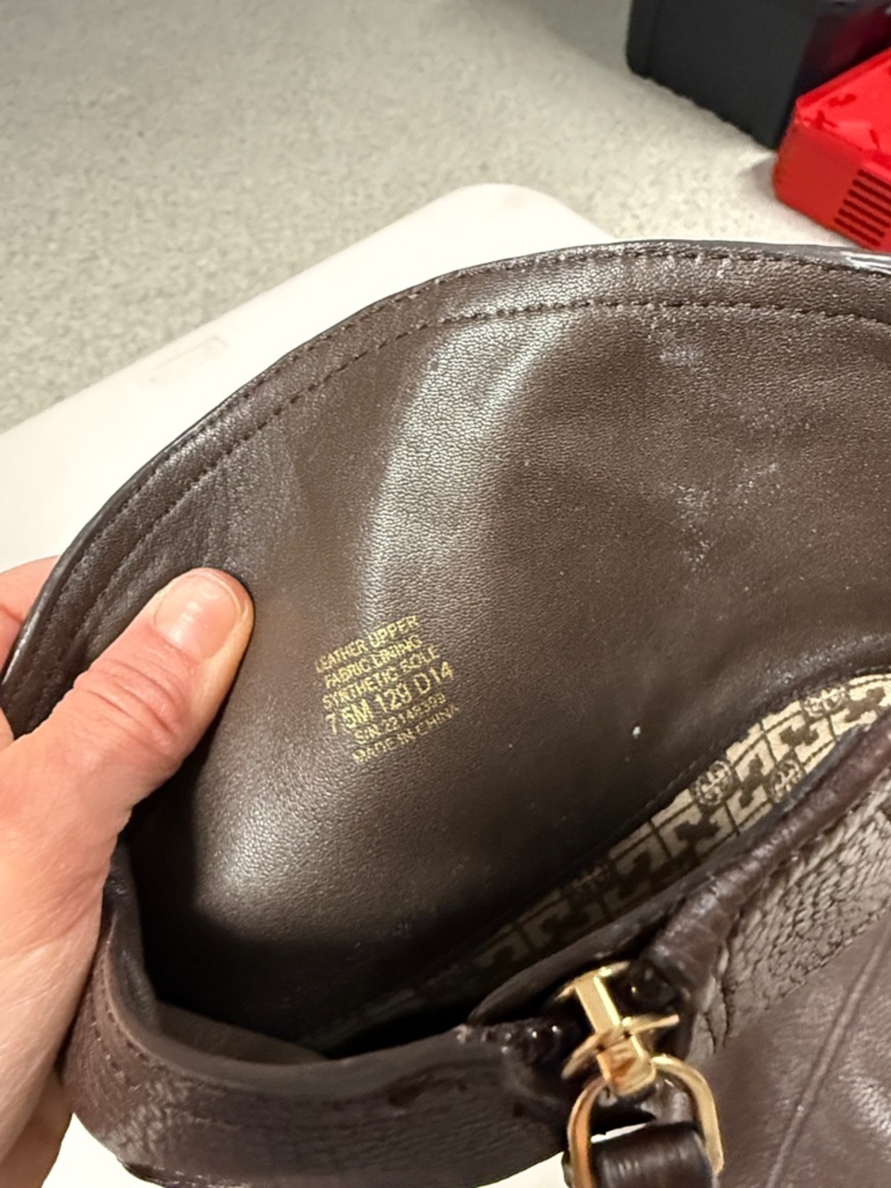 Tory Burch Brown Tall Leather Riding Boots with Logo Medallion - Picture 3 of 10